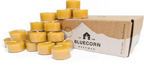 Vista 12 de Bluecorn Beeswax, velas 100 % cera de abeja, color marfil