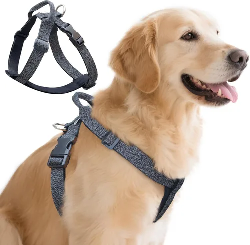 Vista 12 de Galaxy - Arnés reflectante para perro, ajuste ajustable de 4 puntos, hebillas antipellizcos, control de clip trasero y asa de emergencia, forro