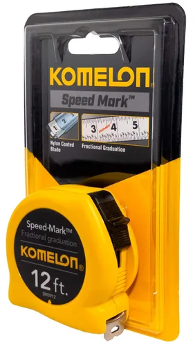 Vista 4 de Komelon SM3912 Speed Mark - Cinta métrica de hoja de acero con revestimiento acrílico, 12 pulgadas por 5/8 pulgadas, caja amarilla