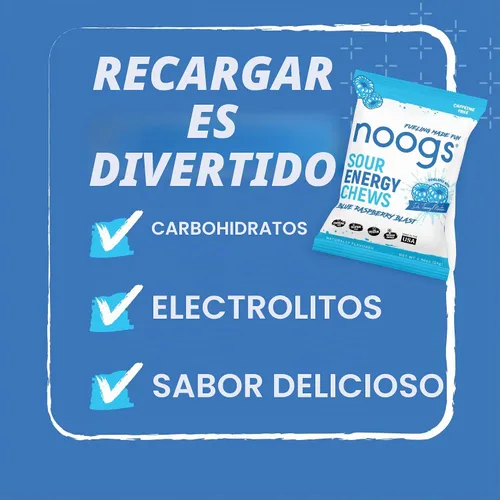 Vista 4 de Blue Raspberry Blast Sour Energy Chews, gomitas energéticas con Frambuesa azul