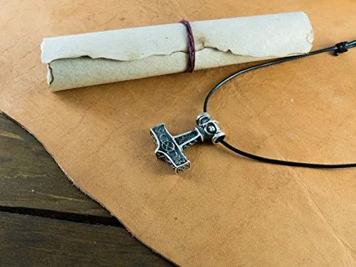 Vista 3 de Baldur Jewelry - 925 Sterling Silver Thors Hammer Necklace Pendant - Mjölnir Viking Norse Thor Hammer Pendant Viking Jewelry - Thor Necklace - Thor
