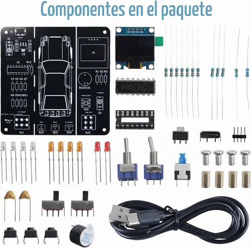 Vista 2 de MIOYOOW Kit de Práctica de Soldadura de Simulación de Conducción de Automóvil DIY, Kit de Proyecto de Simulador de Conductor de Automóvil