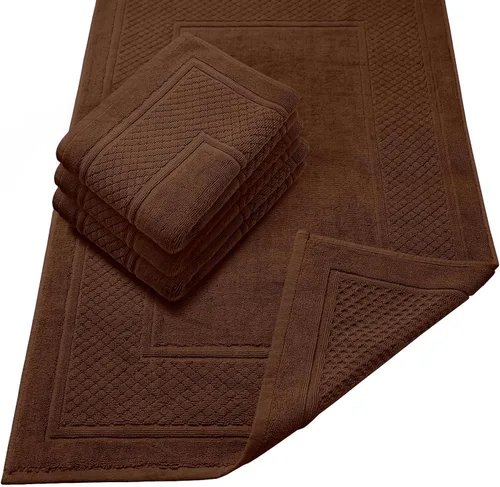 Vista 18 de Avalon Towels Juego de 2 tapetes de baño absorbentes 100% algodón, color beige, tapetes de baño de secado rápido para baños (22 x 34 pulgadas)
