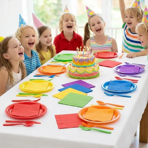 Vista 5 de Whaline Servilletas de papel de cóctel multicolor arcoíris de 2 capas para decoración de fiestas, 120