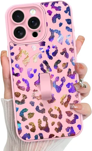 Vista 171 de KANGHAR Compatible con iPhone 17 Pro Case Spot Pattern - Negro Mancha rosada negra