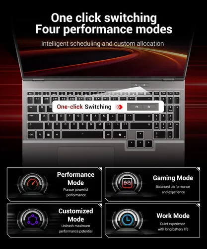 Vista 5 de Laptop para juegos RTX 5060, 2560x1600 16 pulgadas, 240Hz 2.5K QHD+, procesador AMD Ryzen 7 H 255 (8C/16T, 4.9GHz), 8GB GDDR7 VRAM, 16GB DDR5 512GB