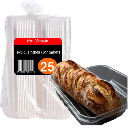 Vista 9 de Mr Miracle - Envases de almeja de plástico transparente desechables, resistentes a fugas y duraderos para entregas como Uber Eats, ideales