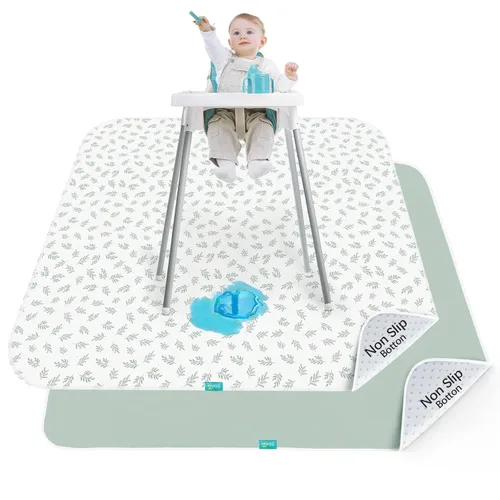 Vista 7 de Paquete de 2 alfombrillas antisalpicaduras para debajo de la silla alta, artes, manualidades y desorden alimentario, tapete antideslizante
