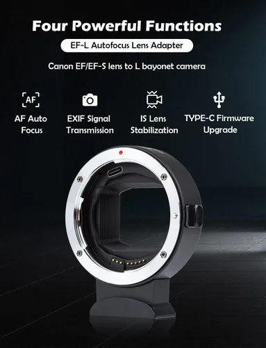 Vista 3 de VILTROX Adaptador de lente EF-L, adaptador de enfoque automático EF a L, anillo de control de convertidor de lente compatible con Canon EF/EF-S