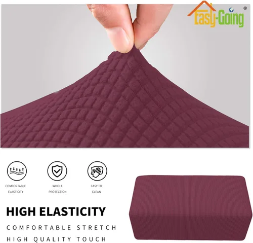 Vista 3 de Easy-Going Funda Elástica para Otomana Taburete de Almacenamiento Plegable Protector de Muebles Funda Rectangular Suave con Parte Inferior Elástica