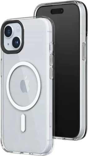 Vista 9 de RhinoShield - Funda transparente MagSafe compatible para iPhone 15 Strong Magnetic, Anti-Yellowing, Transparent, High Clarity, Shockproof