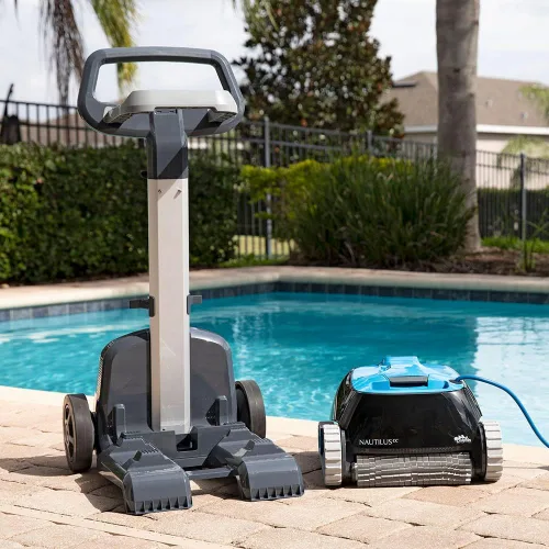 Vista 29 de Dolphin E10 - Aspiradora robótica automática para piscina, cepillo de limpieza activo, acceso a filtros de carga superior, ideal para piscinas sobre