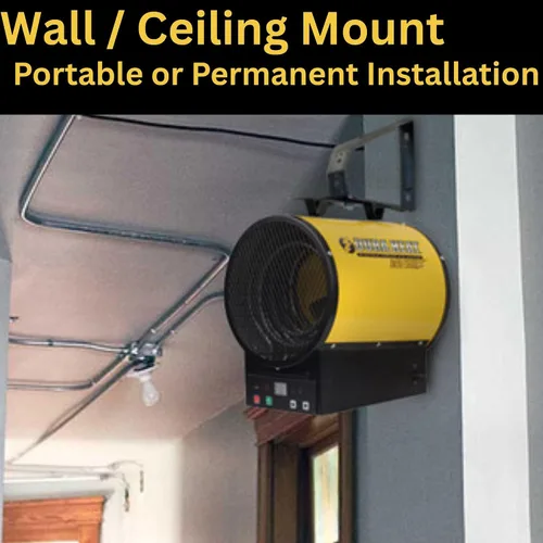 Vista 8 de Dura Heat calentador de aire eléctrico, 13,640 BTU- EUH4000R. 6-20P Plug, Electric Industrial Garage Heater, Workshop, Wall & Ceiling Mount, Steel