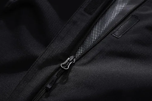 Vista 4 de OTU: Chaqueta impermeable para mujer, ligera, impermeable con capucha para senderismo, viajes al exterior., 916negro, S
