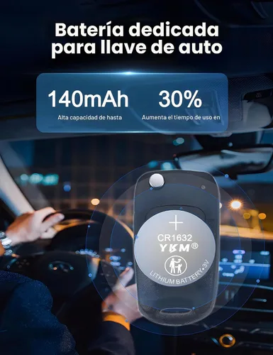 Vista 3 de YKM CR1632 - Baterías de monedas de litio de 3 V, paquete de 5 para relojes