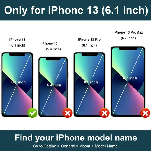 Vista 2 de Folosu Funda Cartera Compatible con iPhone 13 con Soporte para Tarjetas, Soporte de Anillo de Dedo con Rotación de 360° y Función Atril, Funda