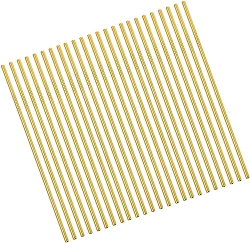 Vista 5 de Pajitas rectas de metal reutilizables azules, 100 unidades a granel (8.5 pulgadas de largo, azul-100 piezas rectas)