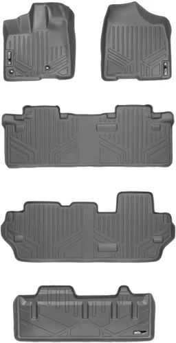 Vista 52 de MAXLINER - Juego de tapetes de piso de ajuste personalizado de 3 filas para Toyota Sienna 2011-2012