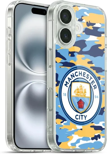 Vista 121 de Head Case Designs Funda de gel con licencia oficial del Manchester City Man City FC Blue Moon Badge Camou [protección de grado militar] compatible