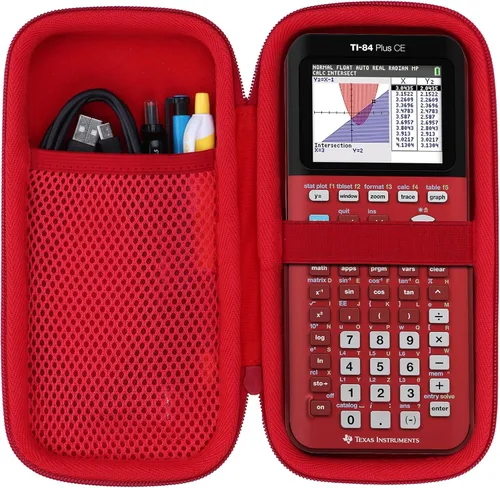 Vista 15 de Lebakort Funda rígida compatible con Texas Instruments TI-84 Plus CE/TI-84 Plus/TI-84 Evo/TI-Nspire CX II CAS/TI-Nspire CX II/TI-83 Estuche Iris