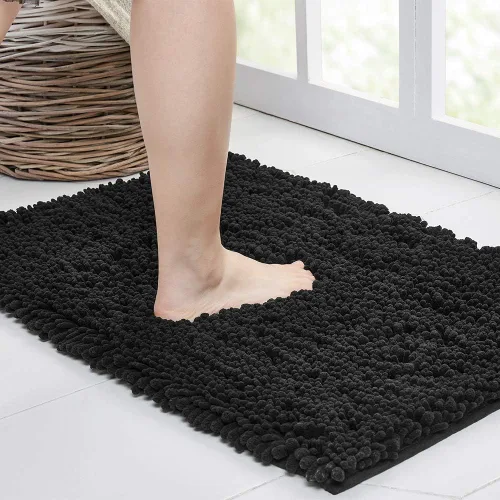 Vista 37 de Walensee Alfombra de baño antideslizante (32x20, azul oscuro) absorbente de agua, súper suave, felpilla peluda, lavable a máquina, se seca