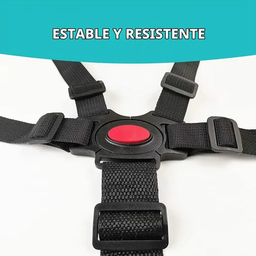 Vista 5 de Cinturón de seguridad ajustable para bebé, arnés de seguridad de 5 puntos, cinturón de seguridad ajustable para silla alta y silla de paseo