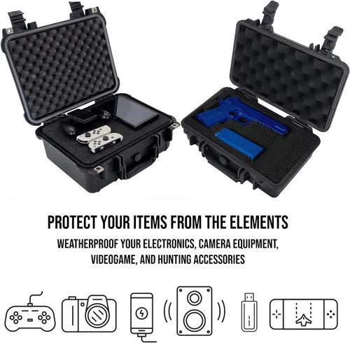 Vista 3 de Flying Camel TSA Approved Hard Gun Camera Electronics Case with Foam, Water and Shock Proof