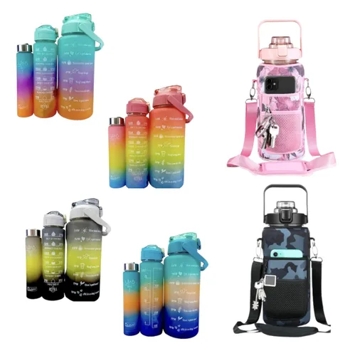 Trio Termo Motivacional Funda Botella Genero