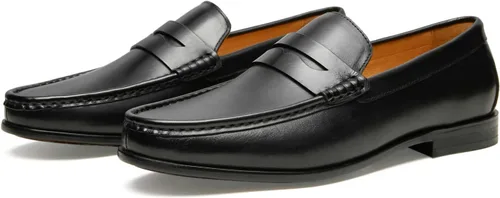 Vista 2 de Journey West Mocasines Penny para hombre con cuero genuino vestido de negocios sin cordones en mocasines para hombres
