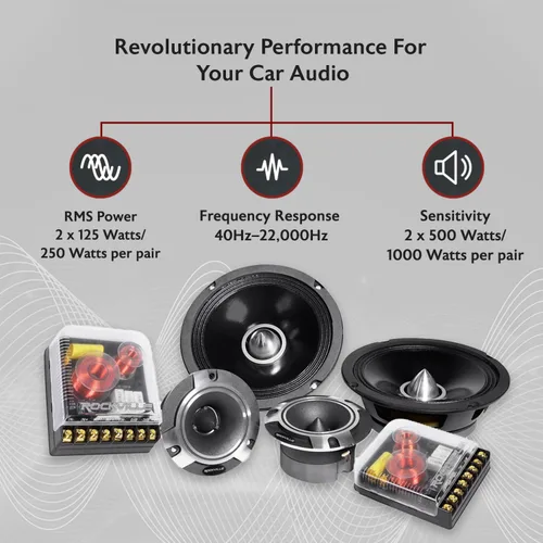 Vista 2 de Rockville X6.5C Par Competition 6.5" Altavoces Componentes para Coche, 4 Ohm