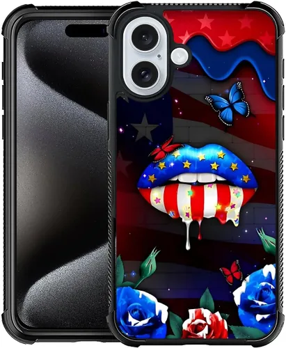 Vista 118 de Funda compatible con iPhone X/XS, diseño de bandera estadounidense de béisbol, TPU suave, a prueba de golpes, de vidrio templado, para iPhone X/XS
