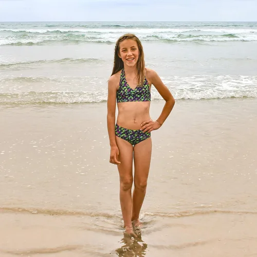 Vista 3 de Sun Tails Mermaid Swimsuit - Girls Bikini Set - Matching Scale