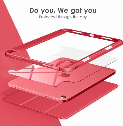 Vista 4 de DTTOCASE - Funda para iPad de 10.ª generación de 2022, 10.9”, reverso transparente y marco de poliuretano termoplástico antigolpes