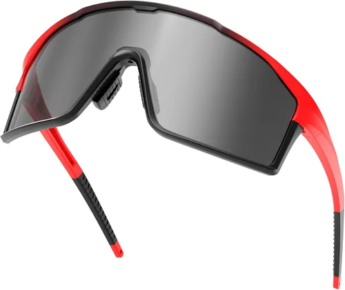Vista 11 de Gafas de sol deportivas polarizadas para hombres, mujeres, jóvenes, béisbol, correr, conducir, golf 03B-rojo