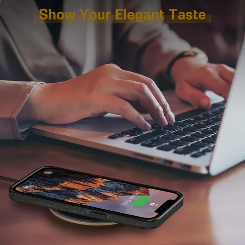 Vista 7 de LOHASIC Funda diseñada para iPhone 13 Pro con MagSafe, clásica y elegante piel suave agarre antideslizante a prueba de golpes, funda protectora