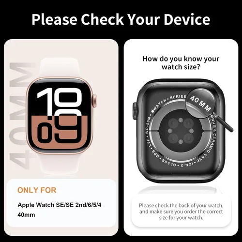 Vista 2 de Juego de 6 fundas para Apple Watch 40 mm SE 2 (2024) Series 6, Series 5, Series 4 con protector de pantalla de vidrio templado, funda protectora