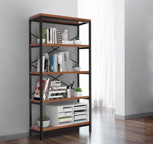 Vista 9 de Himimi Estantería Industrial de 5 Niveles, Librero Estante de Escalera de 58" de Alto, Estantes de Almacenamiento Unidad de Estantería, Muebles