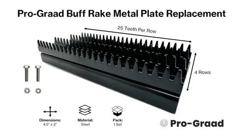 Vista 3 de Buff Rake - Repuesto de placa de metal Cabeza de dientes de rastrillo de rueda de pulido con 2 tornillos Herramienta de rastrillo de pulido