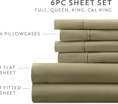Vista 92 de ienjoy Home Linen Market - Juego de sábanas de 6 piezas, color rubor, tamaño King Blush
