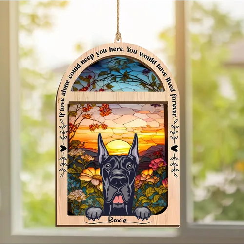 Vista 206 de LOVELYPOD Adorno de Navidad personalizado de sabueso afgano, atrapasoles con nombre, regalos de pérdida de mascotas, regalos para amantes