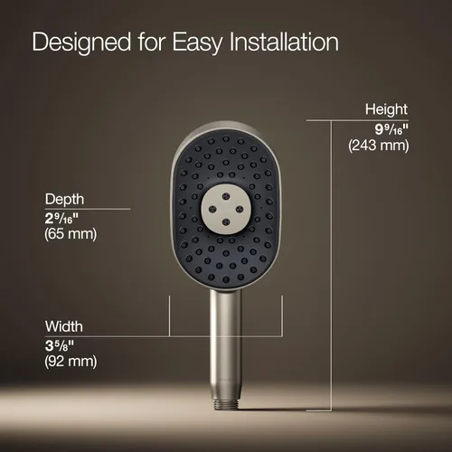 Vista 3 de KOHLER 26284-BN Statement Oblong Multifuntion - Ducha de mano de 2,5 gpm, níquel cepillado vibrante
