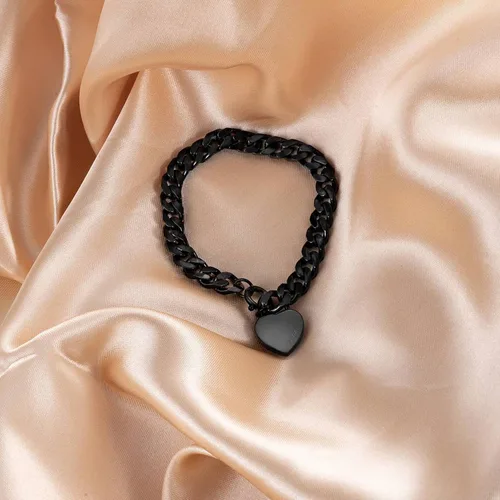 Vista 5 de MVMT Pulsera de cadena de corazón grueso para mujer