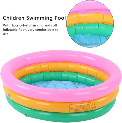 Vista 6 de Piscina inflable para bebés y niños, 3 anillos para niños, piscina de lavabo de PVC, piscina redonda suave para bebés y niños pequeños, para playa