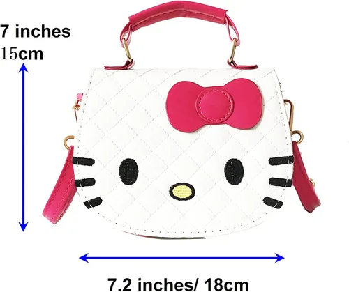 Vista 7 de Xerial Bolso Kawaii para gatos, lindo bolso cruzado, cartera kawaii, linda cartera, bolsa cruzada Kawaii para niñas y mujeres, Blanco