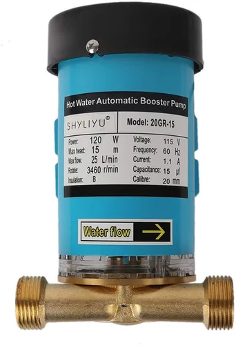 Vista 4 de Bomba de presión para el hogar, 115V/60HZ 120W Bomba de circulación de salida de 1 pulgada Bomba automática de refuerzo de ducha con interruptor