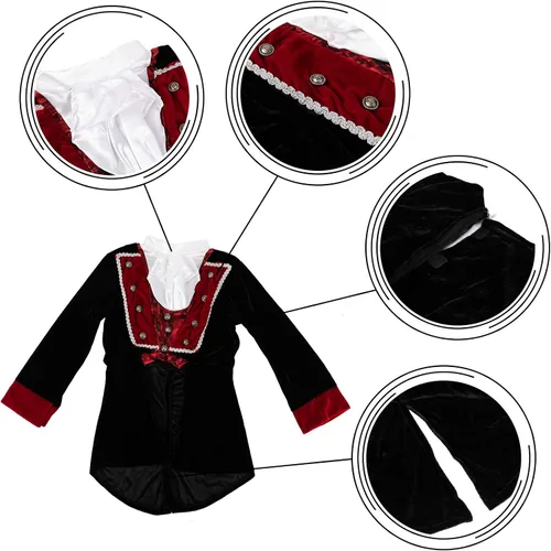 Vista 4 de Funnlot Disfraz de vampiro para niños de lujo vampiro niño Cosplay vestido