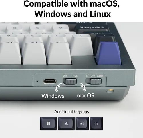 Vista 5 de Keychron Q5 Pro QMK/VIA Teclado mecánico inalámbrico personalizado, diseño de 96% con perilla programable, teclas PBT KSA de doble inyección