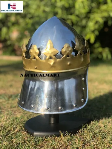 Vista 5 de NauticalMart Armor Richard the Lionheart - Casco medieval con soporte metálico, talla única