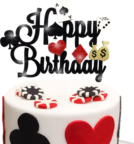 Vista 7 de 58 decoraciones de fiesta de póquer de casino, guirnalda de pancarta de cumpleaños con temática de póquer, globos de aluminio, pompones de nido