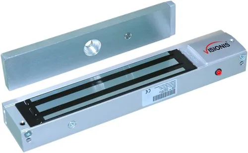 Vista 8 de Visionis VS-VISML600LED-WH Interior 600lbs Cerradura electromagnética blanca con sensor LED para control de acceso de puerta